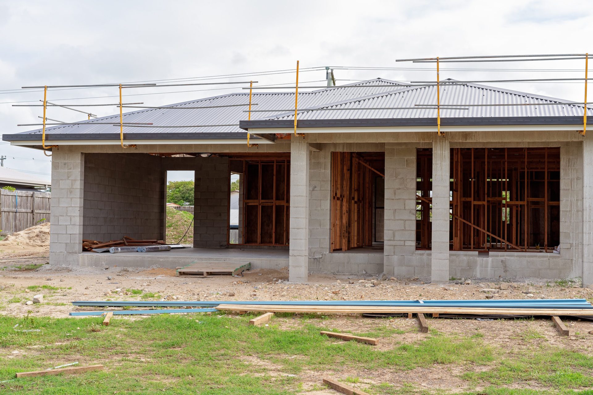 a residential home being constructed