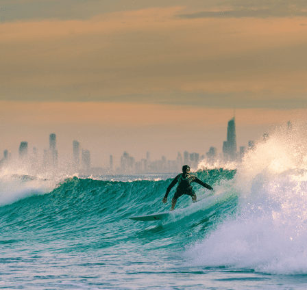 person surfing on the gold coast australia