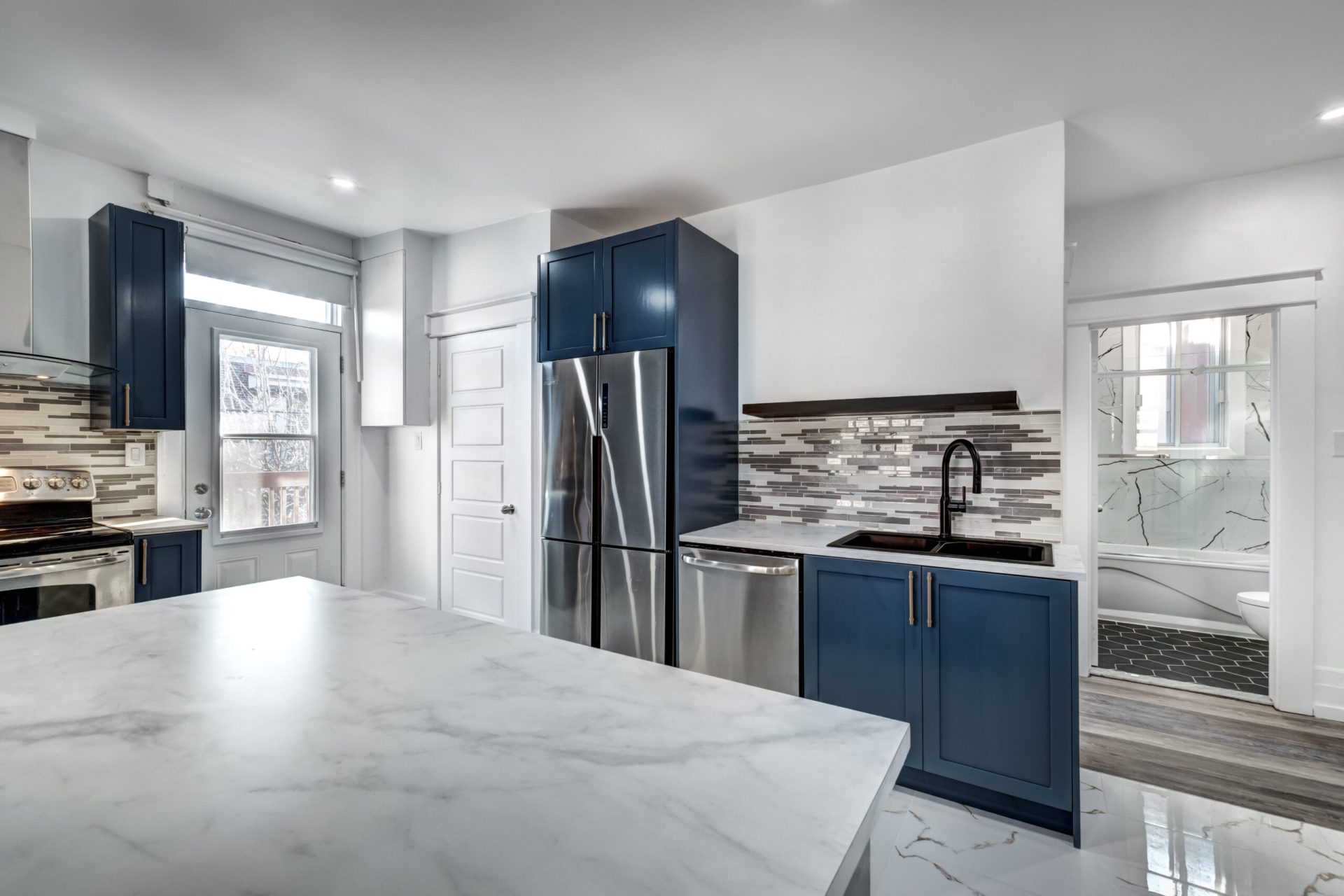 renovated kitchen in modern apartment