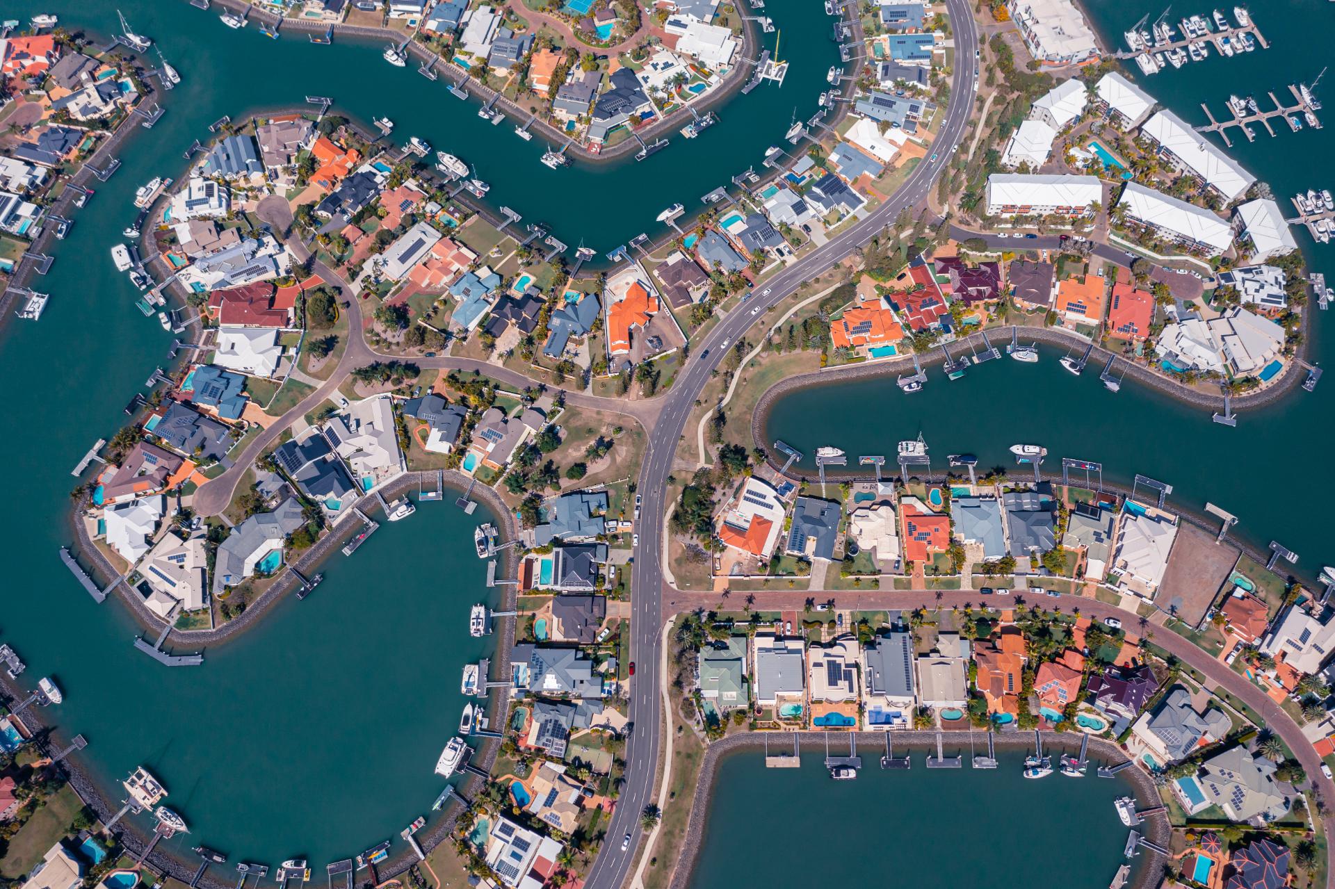 Homes seen from a drone